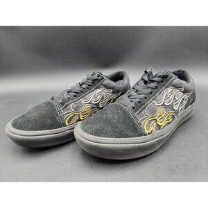 Vans Unisex Shoes Mens 6 Comfycush Old Skool Ignition Black Yellow Flames Skate